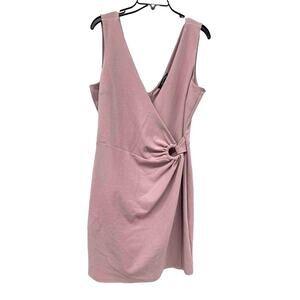 NWT Sz XL Speechless Pink Faux Wrap Dress. Ruched Side. Tiny Flaws Waist & Hem.